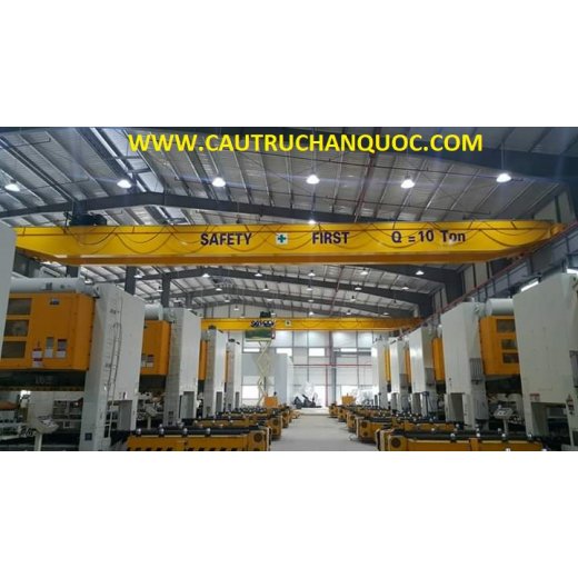 Cầu trục 10 tấn hàn quốc 2 dầm đôi khẩu độ nhà xưởng 20m Cầu trục 10 tấn hàn quốc 2 dầm đôi khẩu độ nhà xưởng 20m