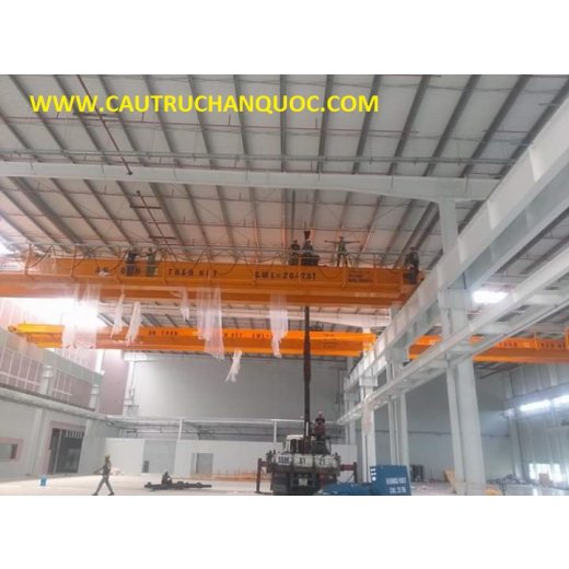 Cầu trục 20 tấn hàn quốc 2 dầm đôi khẩu độ nhà xưởng 20m 